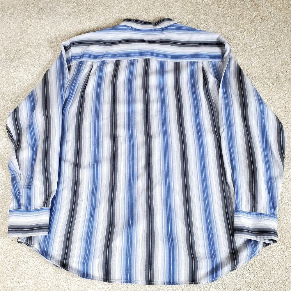 Tommy Bahama Men's Button Up Shirt Size XL Long Sleeves Striped Blue Gray White - Picture 2 of 16